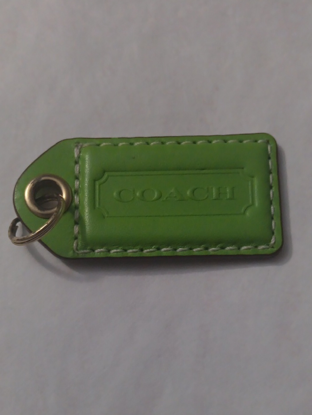 Coach Lime Green Leather Hang Tag Gold Hardware